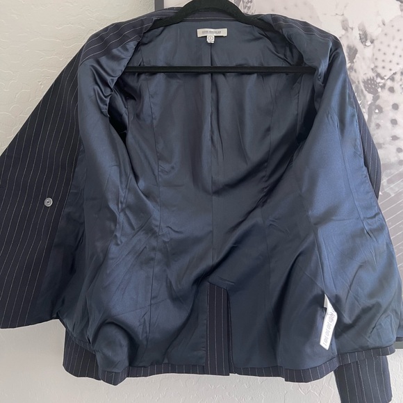 Good American Pinstripe Navy Blue Office Workwear Blazer size Medium - Picture 9 of 10